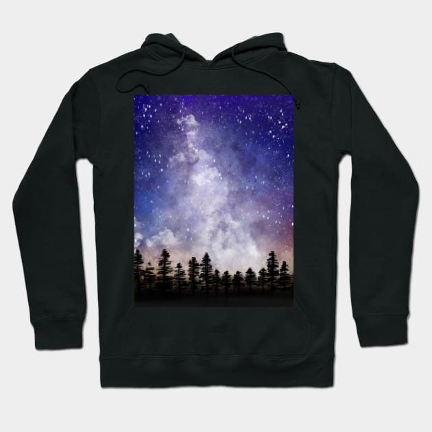 Cloudy sky above woodland Hoodie by Arch4Design